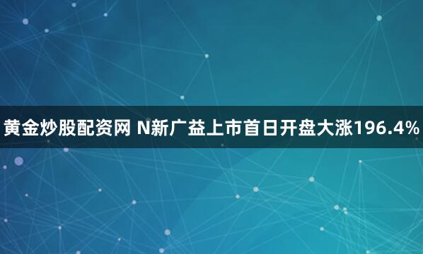 黄金炒股配资网 N新广益上市首日开盘大涨196.4%